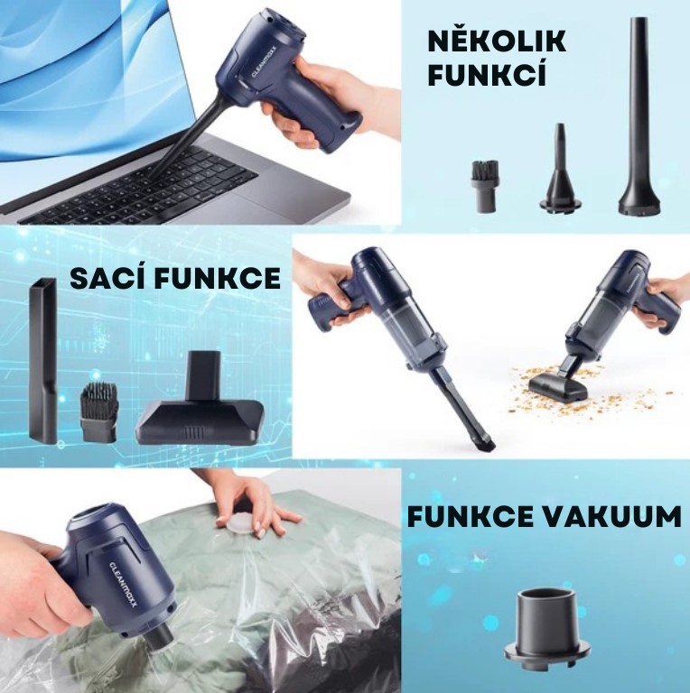 CleanMaxx AKU ruční vysavač 2v1 s funkcí foukání 16535 (5)